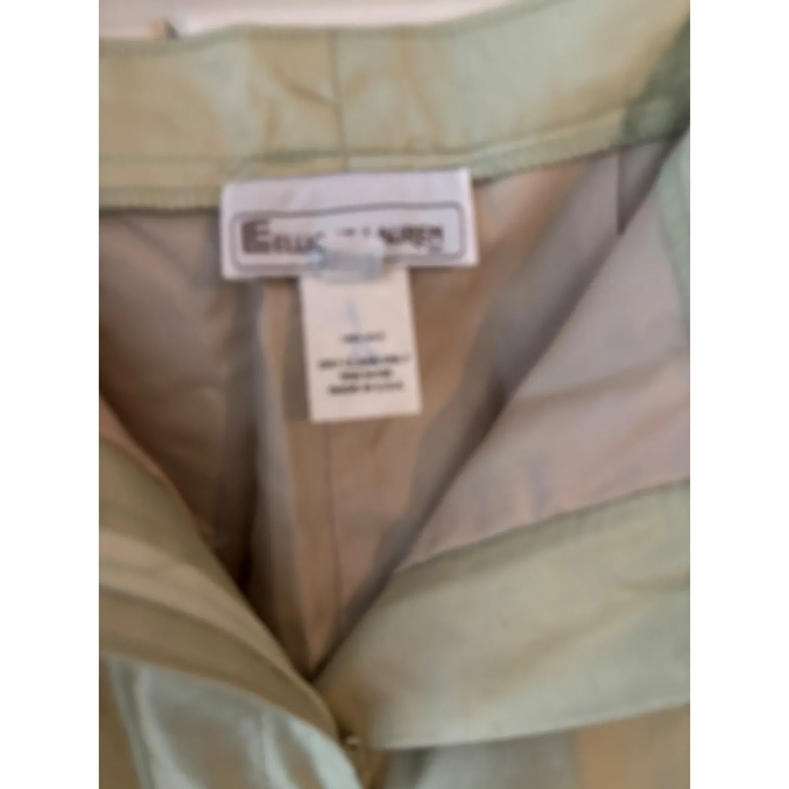 E ELLIOTT Women's Pale Green Silk Cropped Dress Pants Size 10 - Image 5