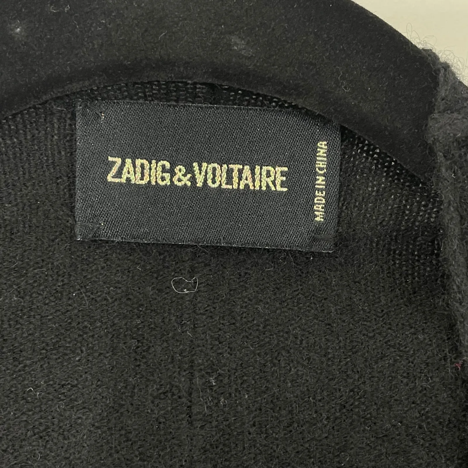 Zadig & Voltaire Daphnee New C Black Cashmere Cardigan Sweater M‎ Open Waterfall - Image 4