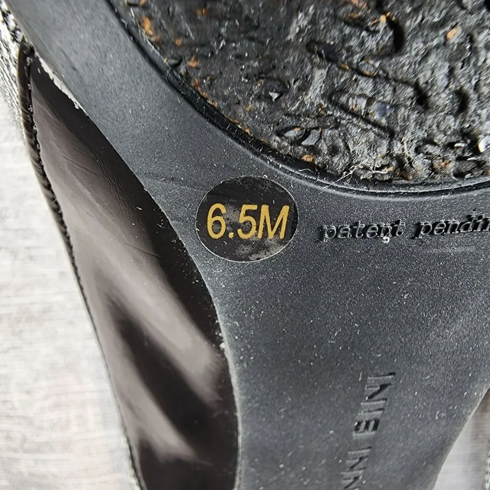 Gianni Bini Women 6.5M Shoes Spike Heels Black White Houndstooth Plaid - Image 10