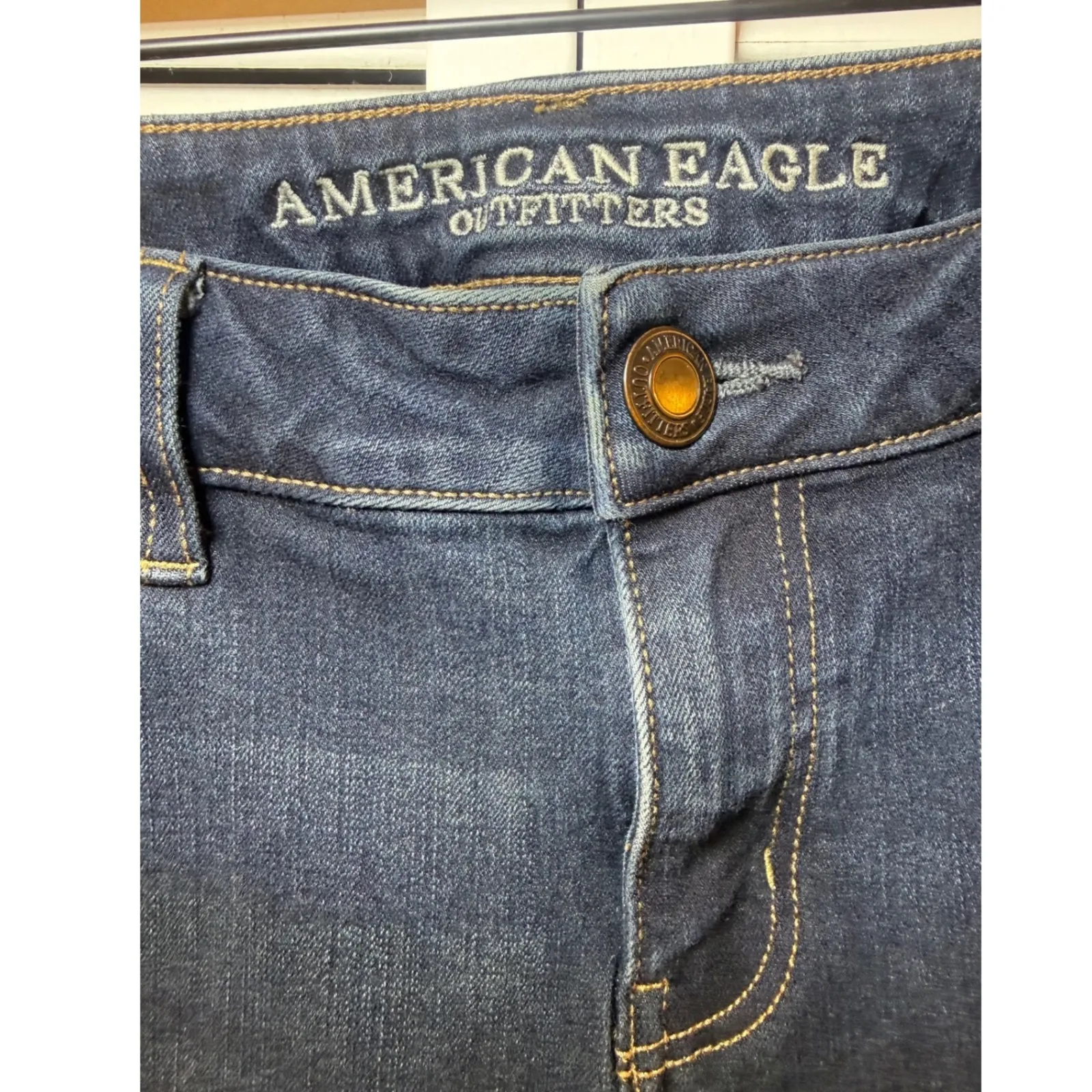 American Eagle Outfitters Womens Dark Wash Skinny Jeans Size 10 - Image 3