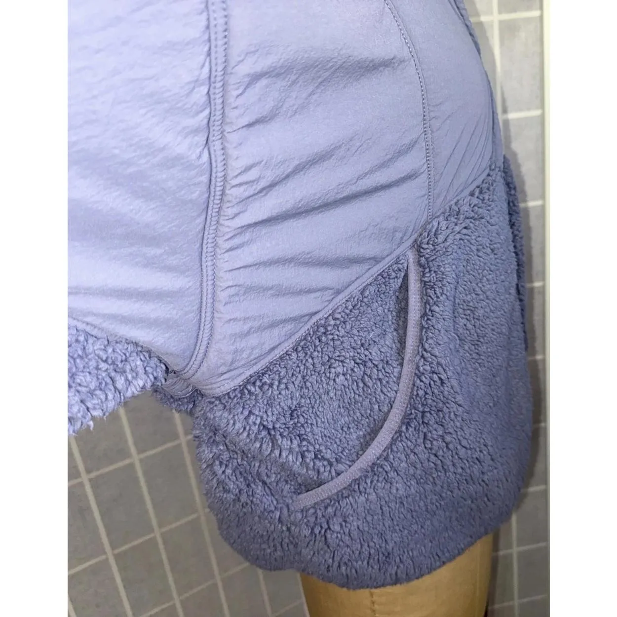 Free People Movement Purple Sherpa Hooded Adventure Awaits Fleece Jacket Large - Image 9