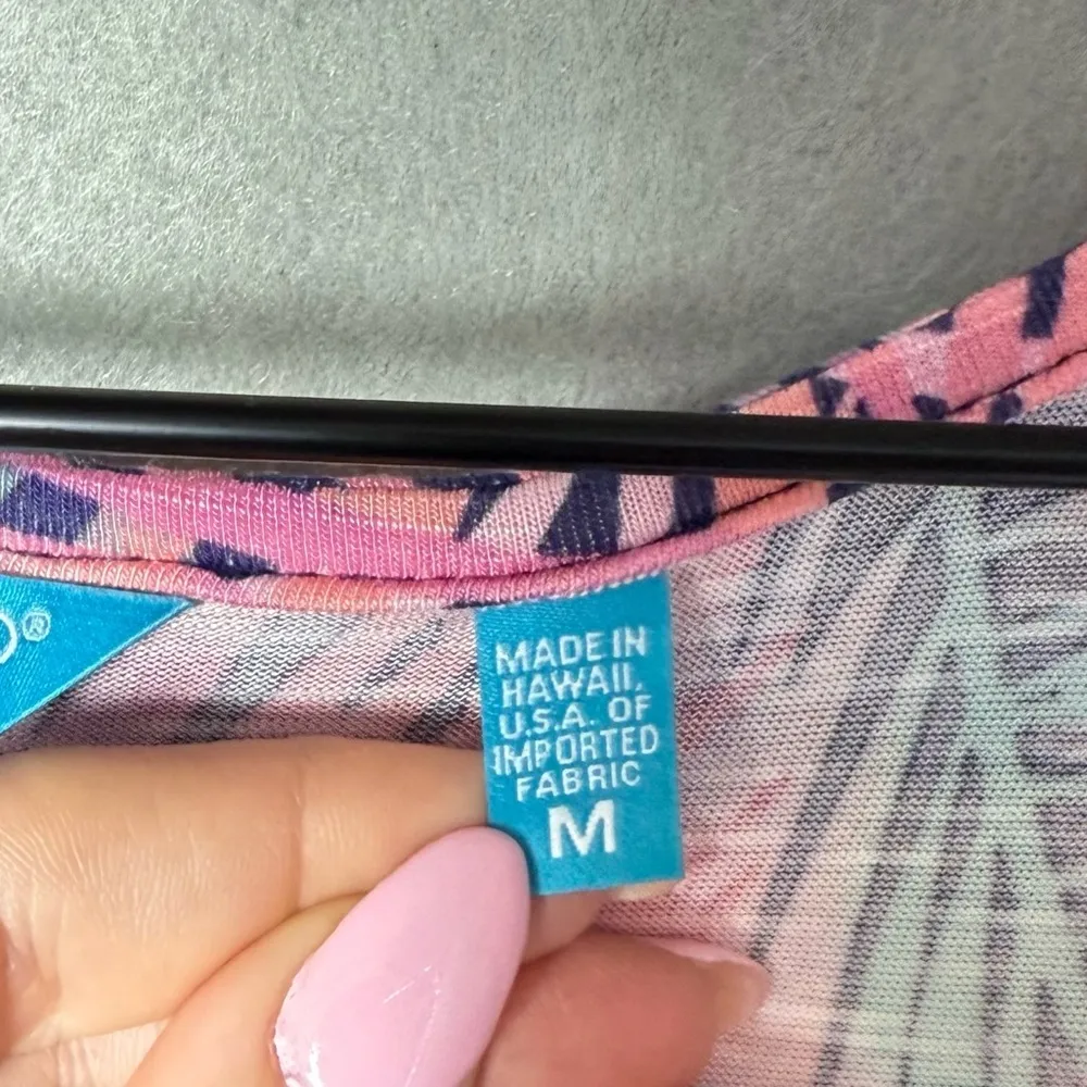 Tori Richard Womens Colorful Tropical Palm Leaf Print Swim Coverup Mini Dress M - Image 8