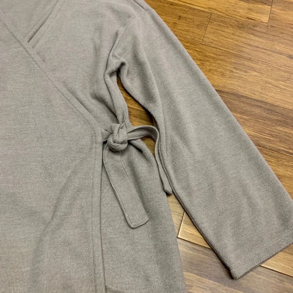 J.Jill Pure Jill Wrap Cardigan Womens Size XS Brown Knit Top Pockets Long Sleeve Tan - Image 2