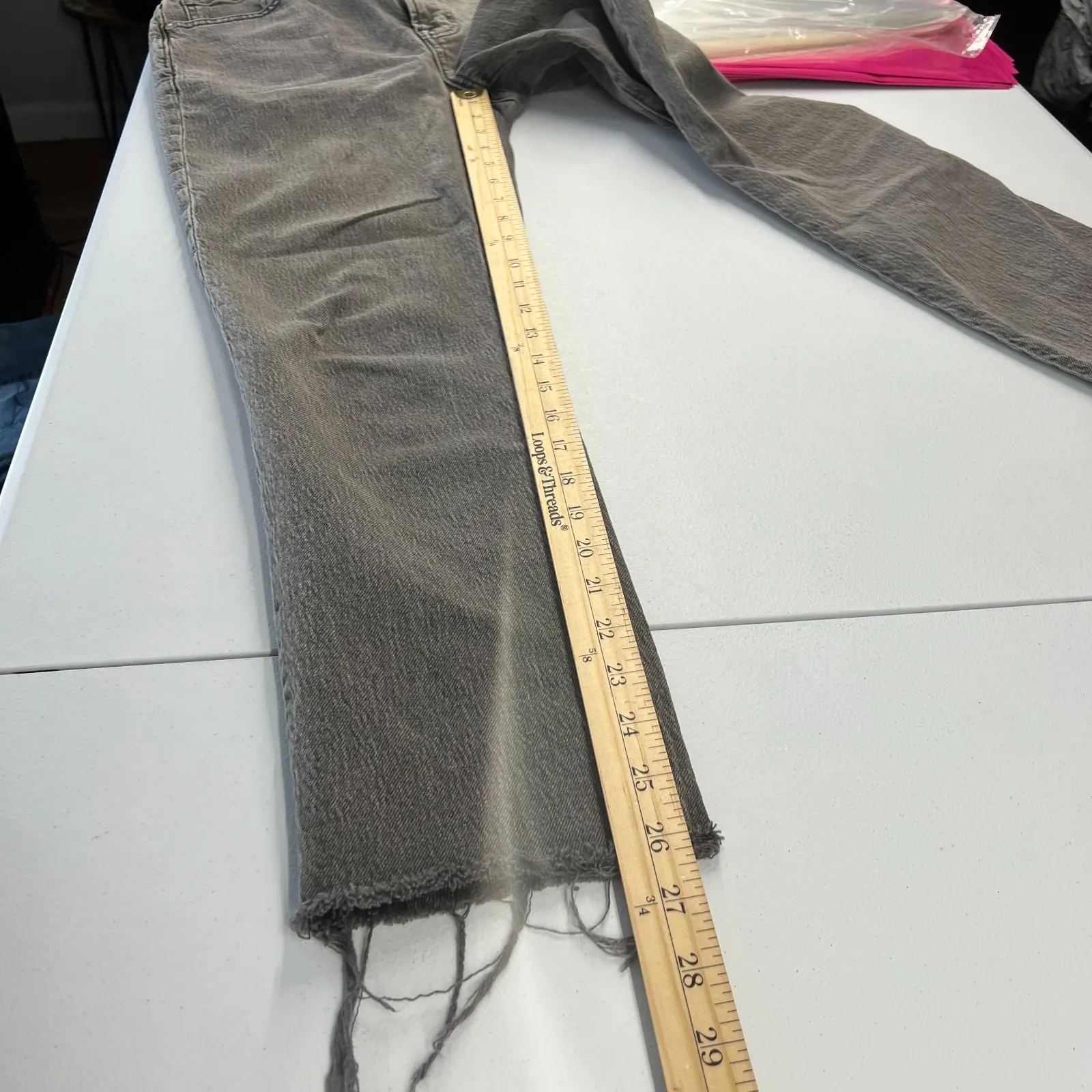 The Perfect Vintage Jeans Womens 26 Black Denim Cotton Distressed Frayed Hem - Image 10