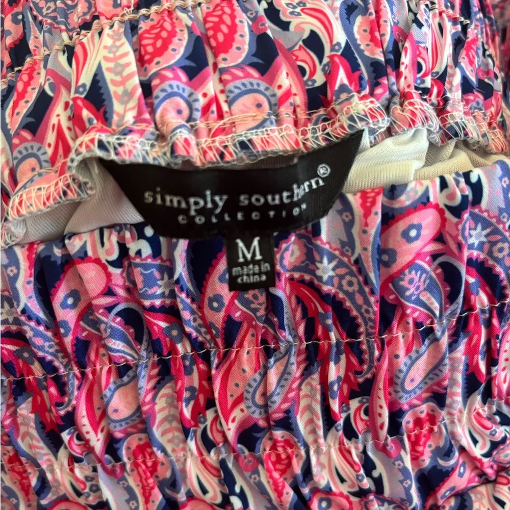Simply Southern Pink Paisley Athletic Shorts Preppy Casual Athleisure - Image 4