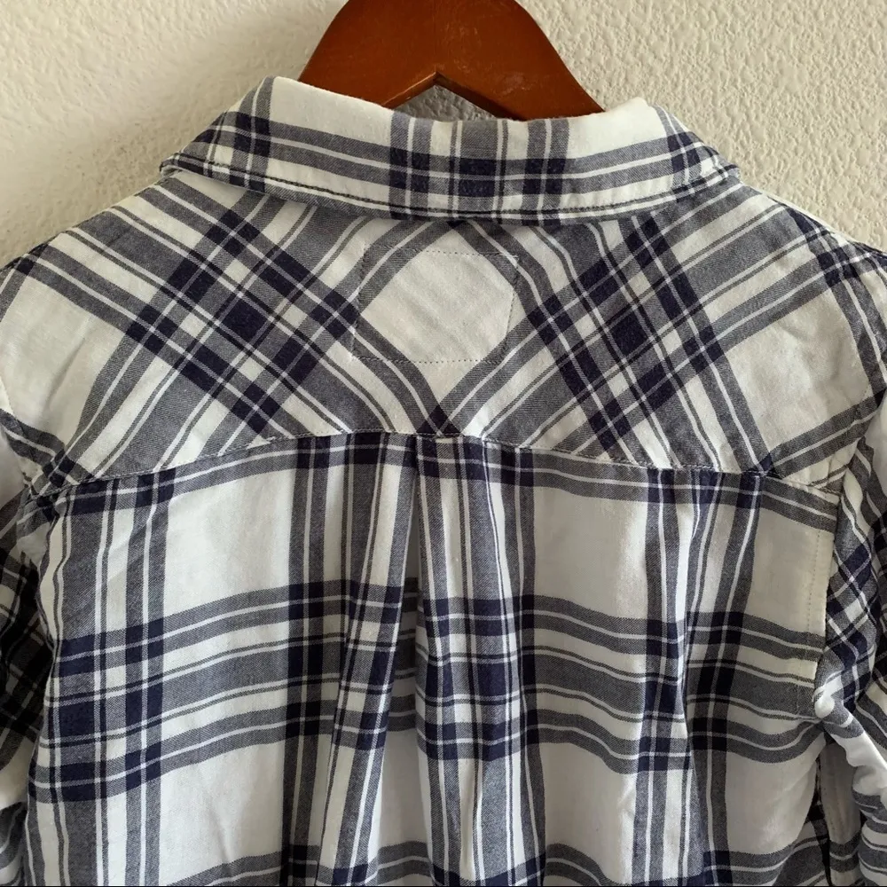 RAILS Plaid long Sleeve Button Front Blue and White Window Pane Small - Image 7