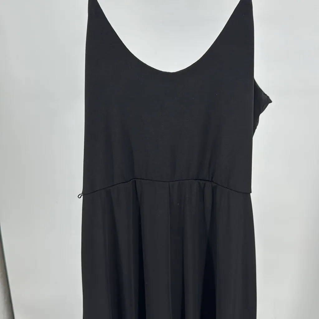 Papaya Black stretchy wide leg adjustable strap Jumpsuit romper M layering party - Image 8