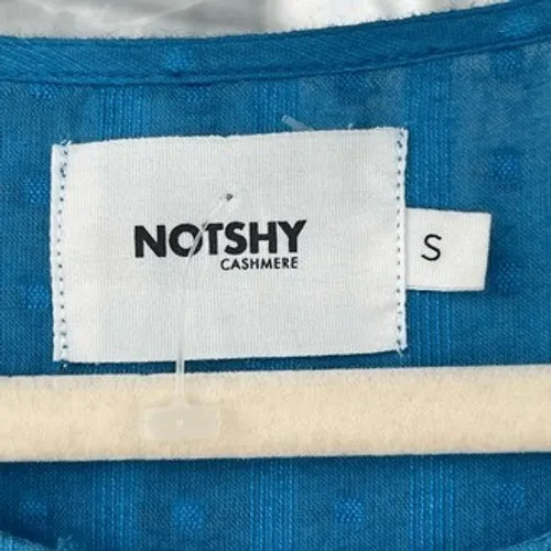 D1 NOTSHY Blue Cotton Tiered Ruffle Dress Textured Short Sleeve Size S - Image 2