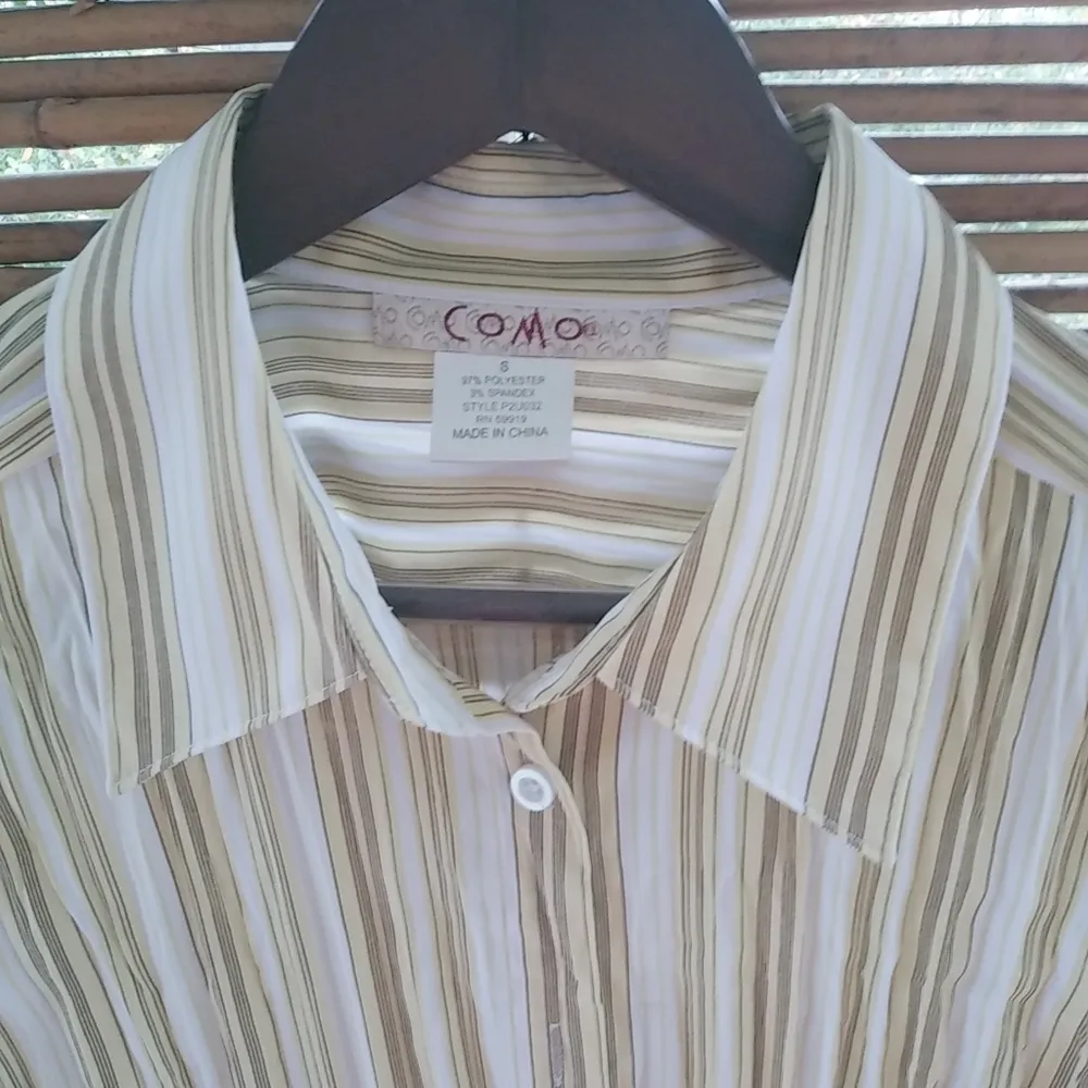 Como S Gold White Striped Top - Image 6