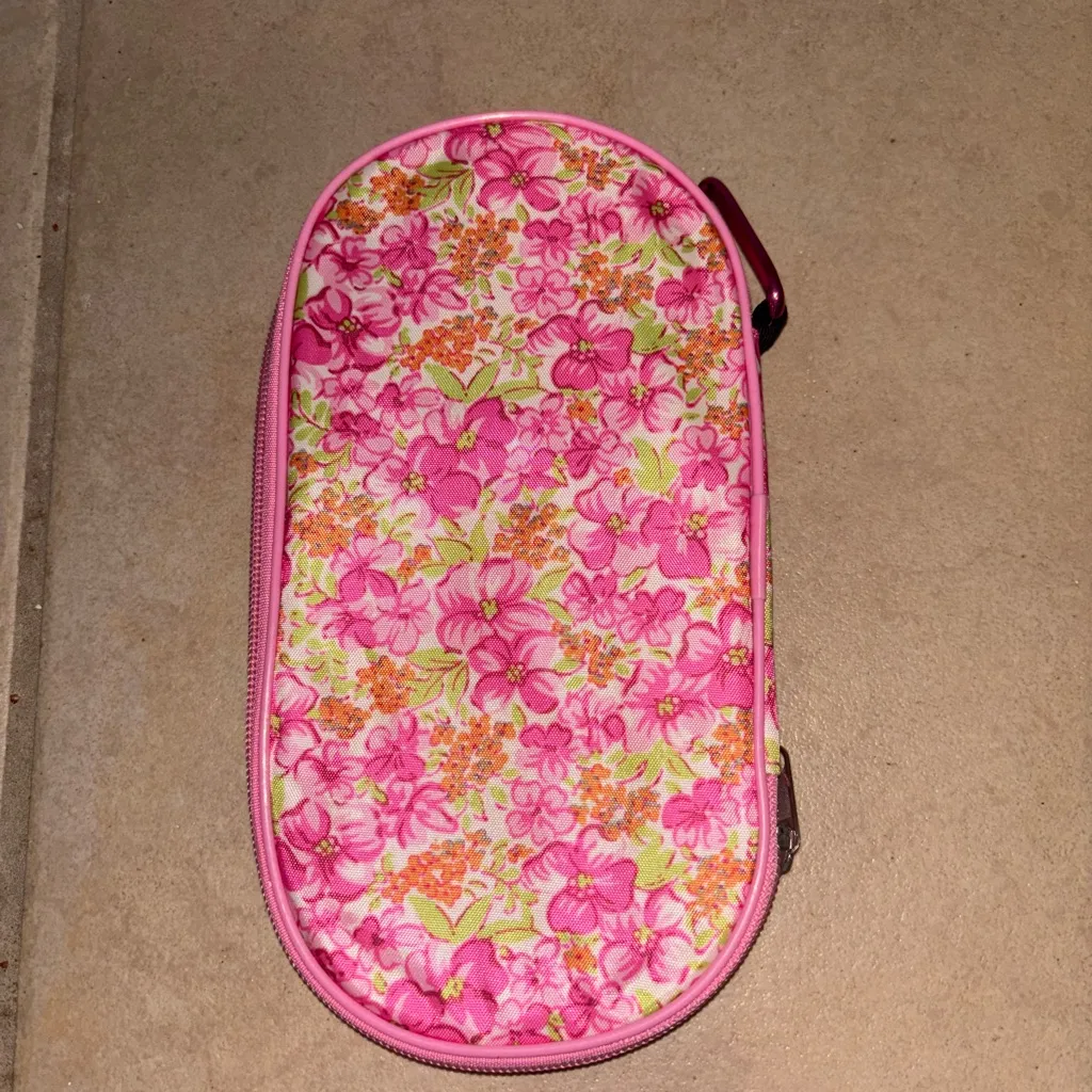 Laura Ashley Pink and Green Floral Pouch - Image 4