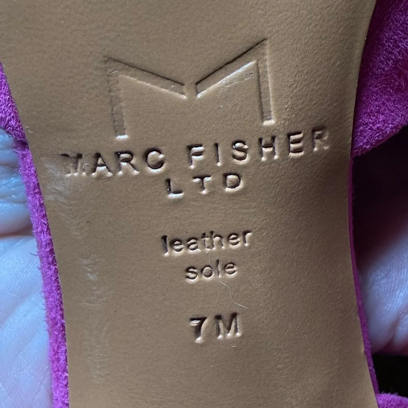 Marc Fisher LTD Pink Suede Pointed Toe DOrsay Heels Women Barbiecore Girly Sz 7M - Image 3