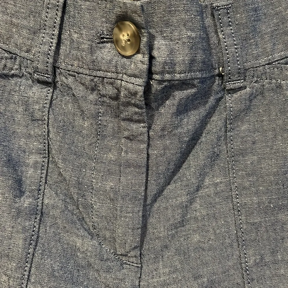 Talbots 100% Cotton Chambray cropped pants size 8 - Image 3