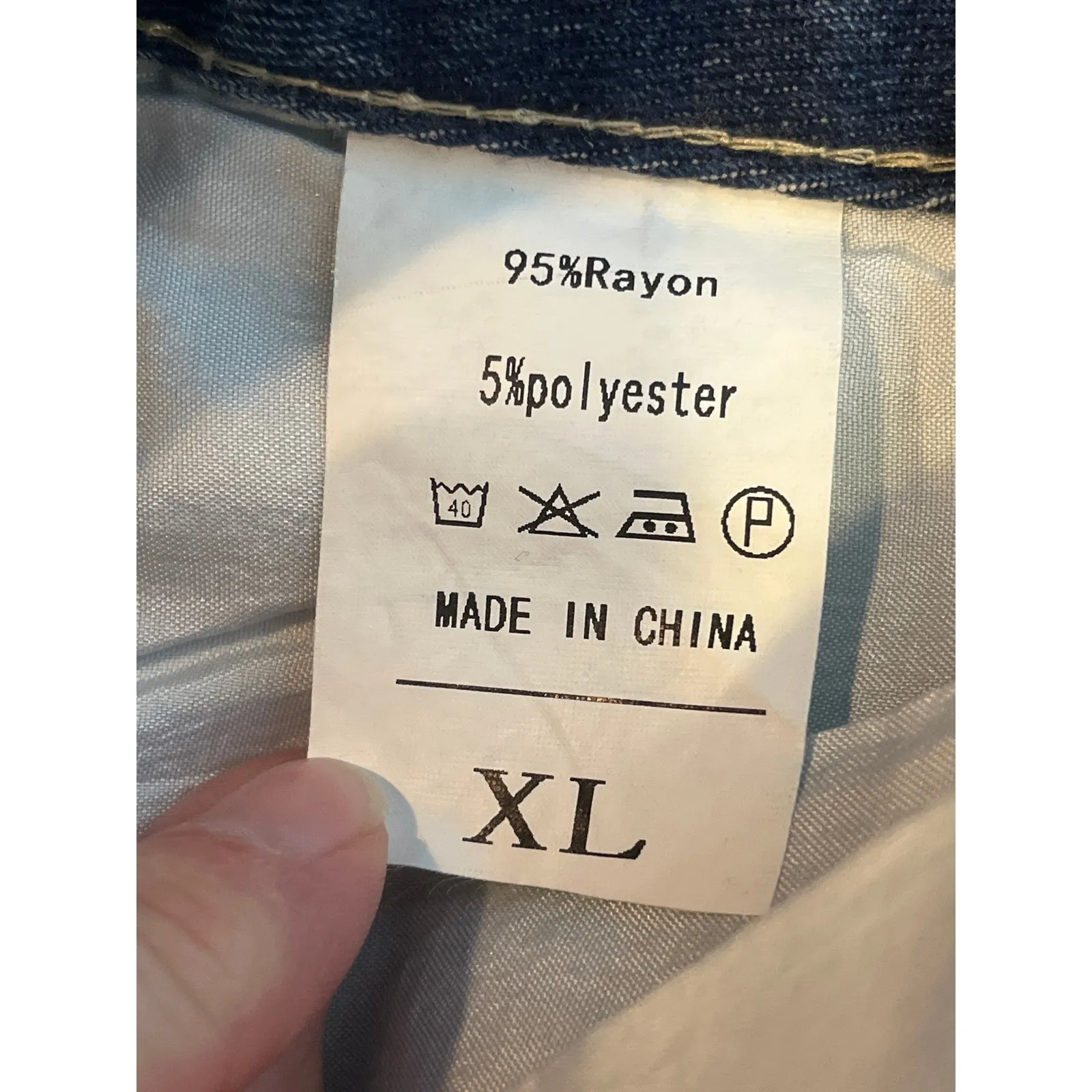 Coeur De‎ Vague NEW Distressed Wide Leg Streetwear Jeans Size XL Blue - Image 4