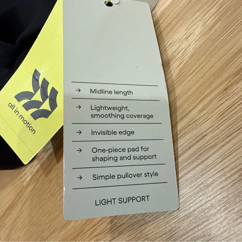 All In Motion Women’s Light Support Black Sports Bra Size XL NEW - Image 8