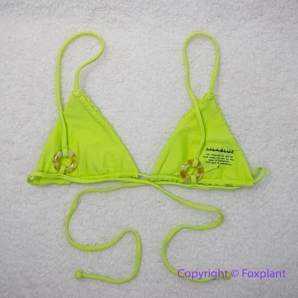 NEW Aila Blue Free People Soraya Bikini‎ Top, lime green, size S - Image 7