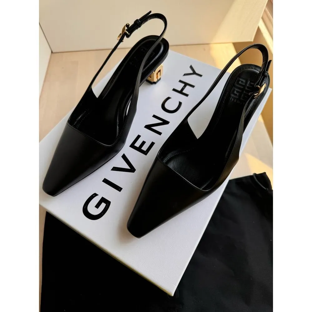 givenchy BLACK classic  G CUBE SLINGBACK PUMP size 35 - Image 12
