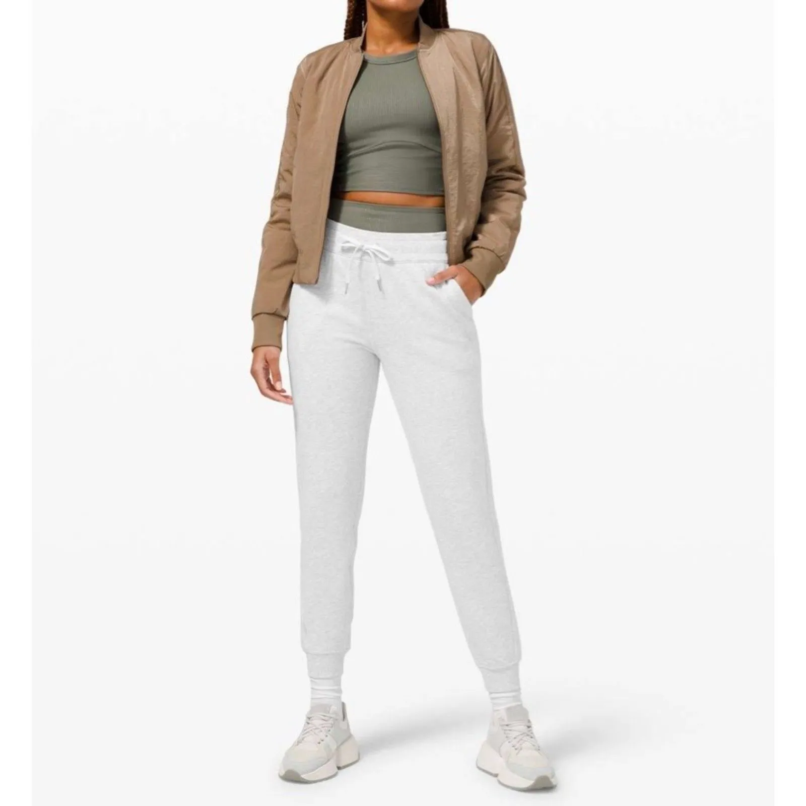 Lululemon Scuba High-Rise Jogger Fleece Size 10 Heathered Core Ultra Light Grey - Image 13