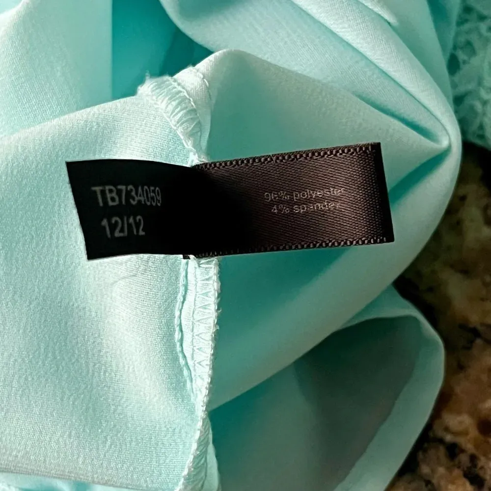 The Limited Womens Seafoam Green Costal  Vneck Sheer Blouse M Beach Nautical - Image 7