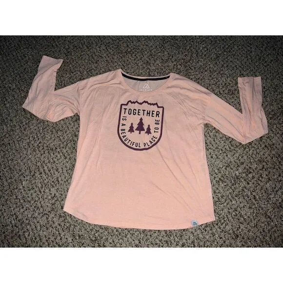 Alpine‎ design women's long sleeve pink tee size medium - Image 2