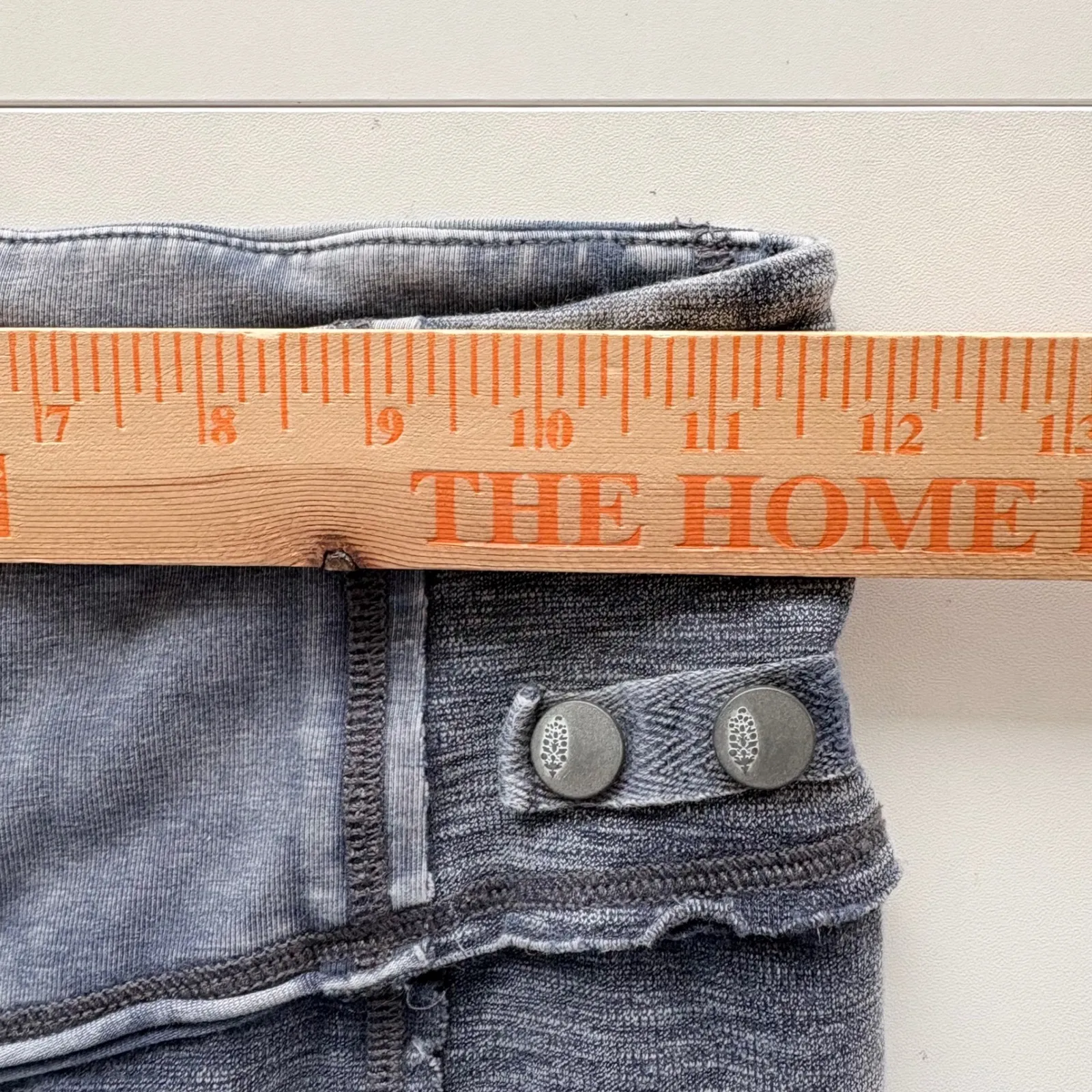 FP Movement High Waisted Moto Leggings Grey Wash Button Detail XS Gray - Image 11