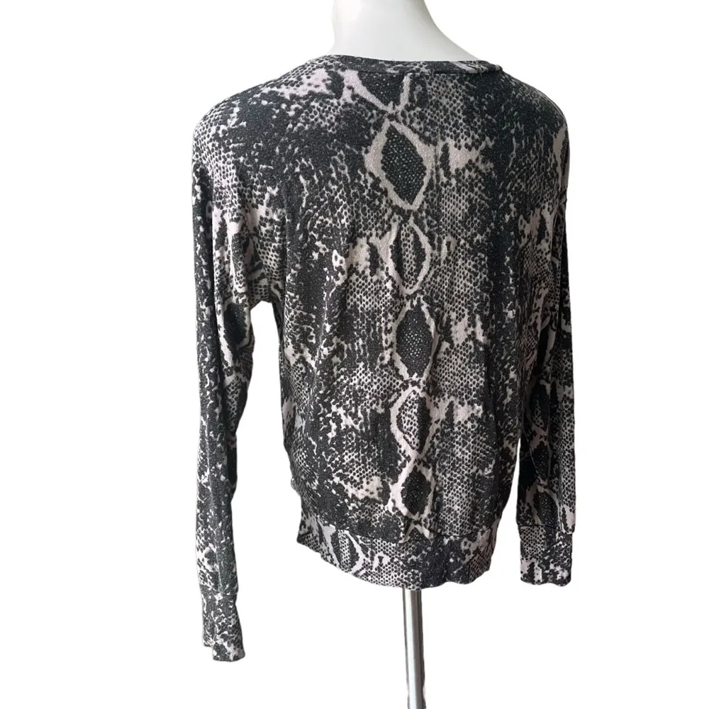 LNA  Onion Snake Skin Print Sweater, Charcoal Python, Sz S - Image 9