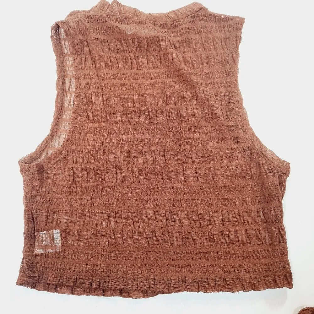 MORE TO COME Maxine Ruched Pant Set in Brown Small - Image 14