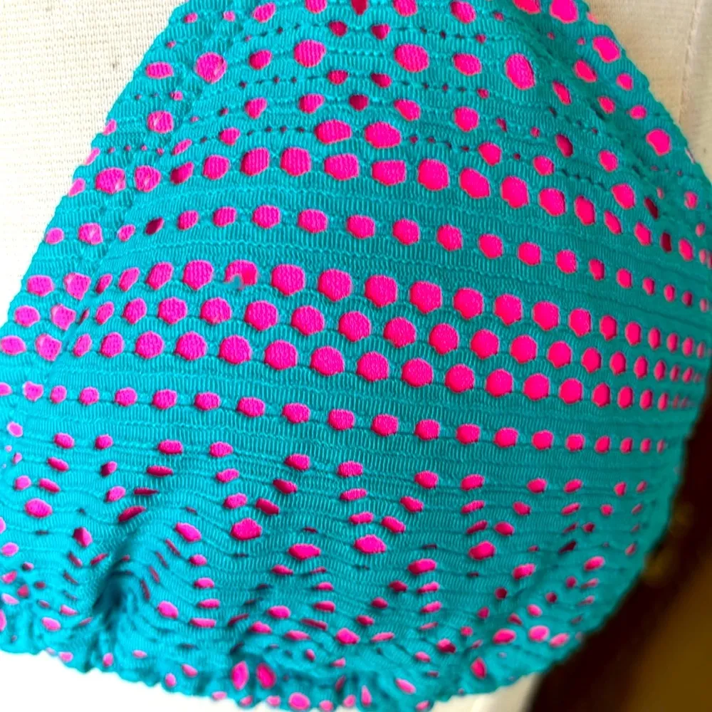 Bikini Top Blue Neon Pink Size undefined - Image 2