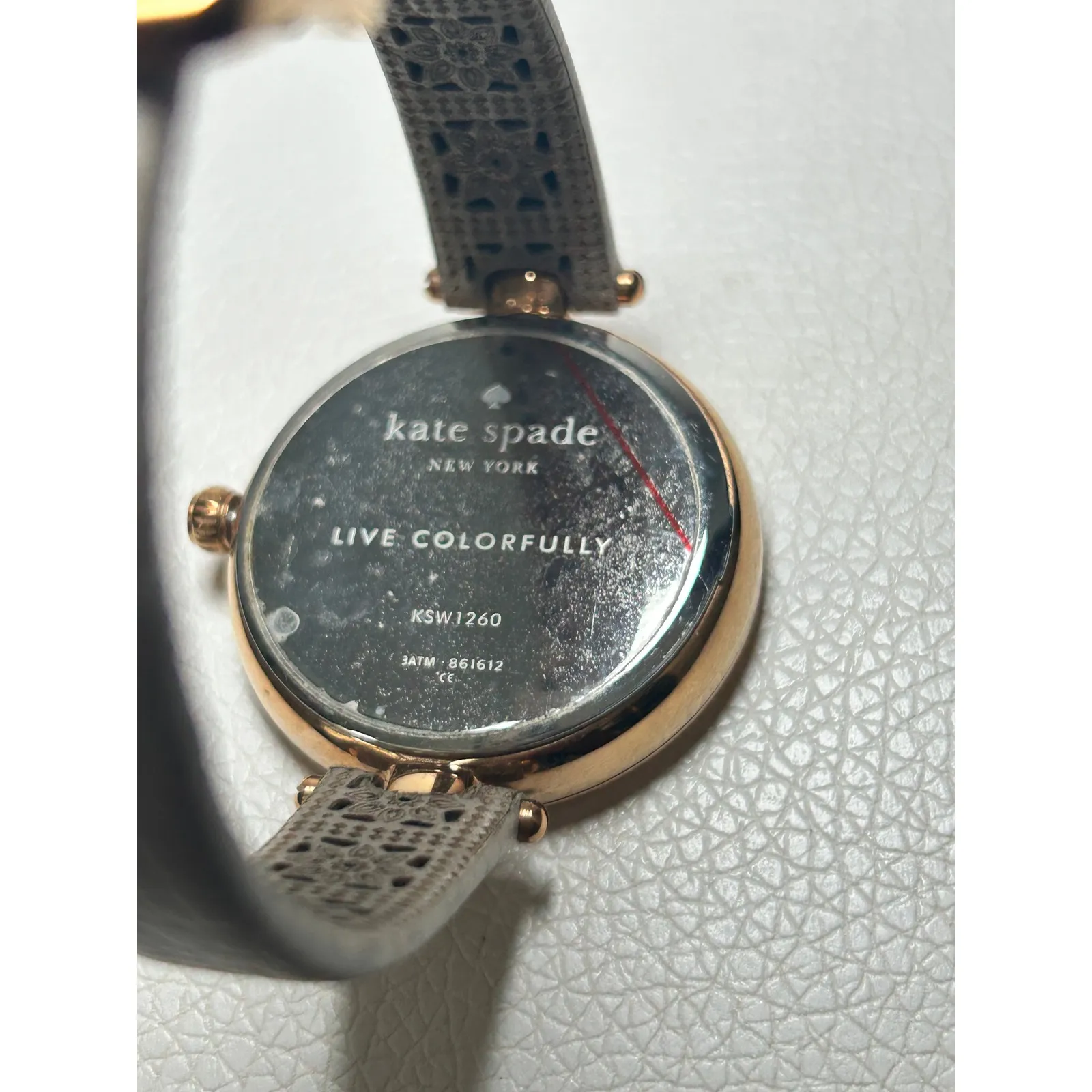 Kate‎ Spade Holland Mandala Watch Gold Pink Crystals Leather Strap Womens Analog - Image 4
