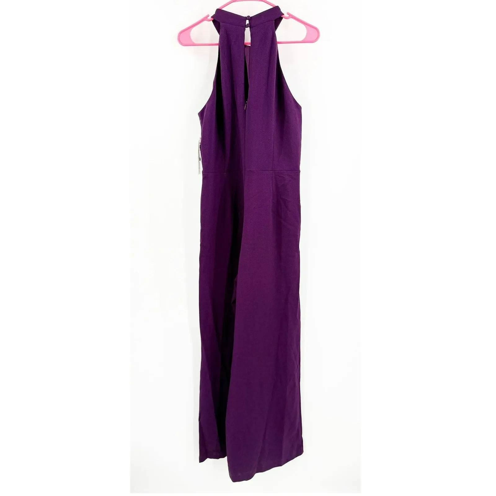 JULIA JORDAN Jumpsuit Size 10 NWT Plum Sleeveless Wide Leg Cocktail Halter Neck - Image 17