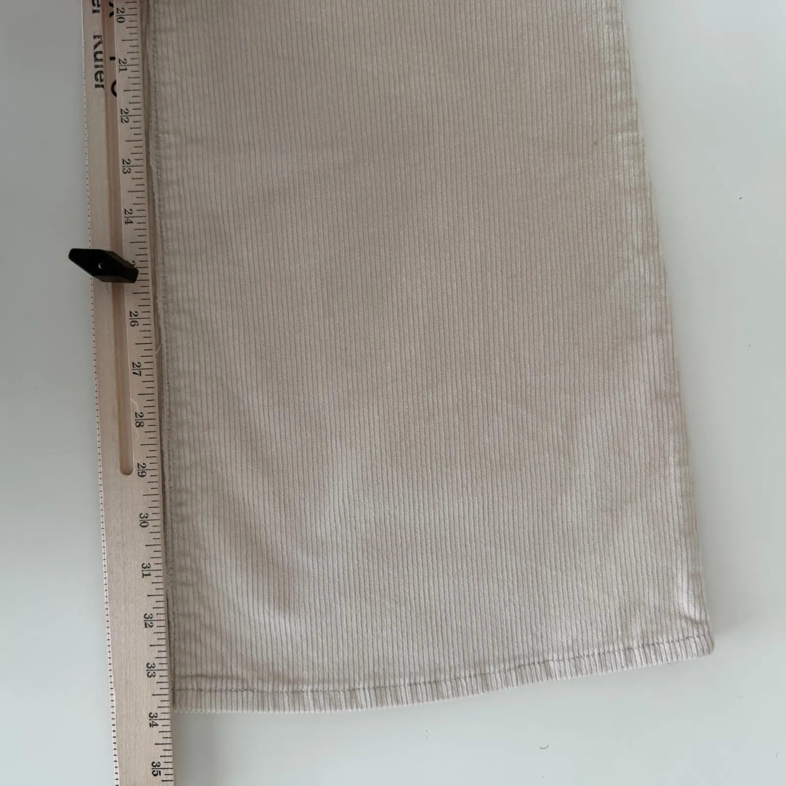 Levis 70s Rise High Flare Corduroy Pants Womens 33x34 Ivory Bell Bottom Boho - Image 10