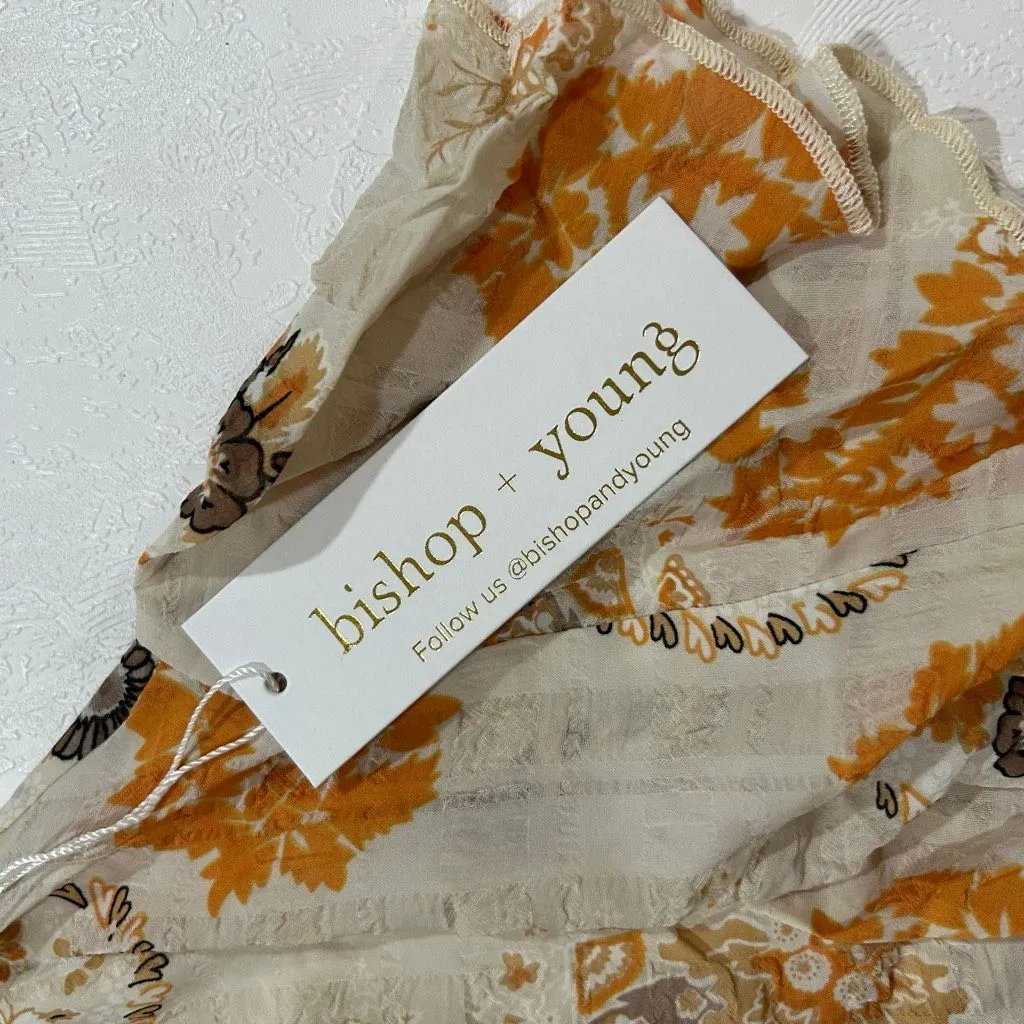 Bishop + Young Splendor Flare Skirt XS Boho Floral Elastic Waist NWT - Image 4