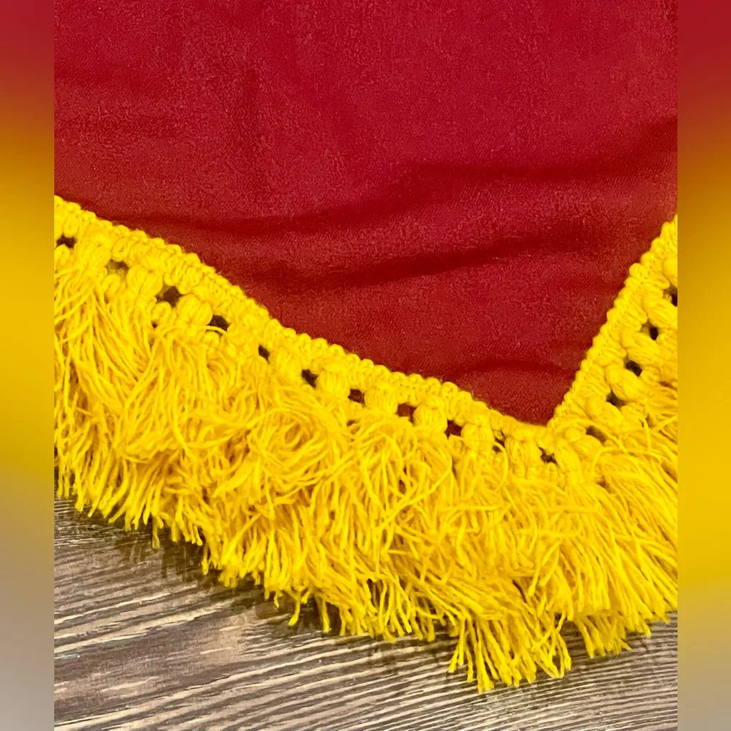 Vintage FSU Florida State University Seminoles Garnet & Gold Fringe Poncho/Wrap Red Size undefined - Image 3