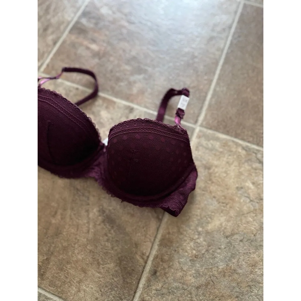 Pink Victoria’s Secret Wink Push-up Balconette Bra Wild Rose Size 32C - Image 6