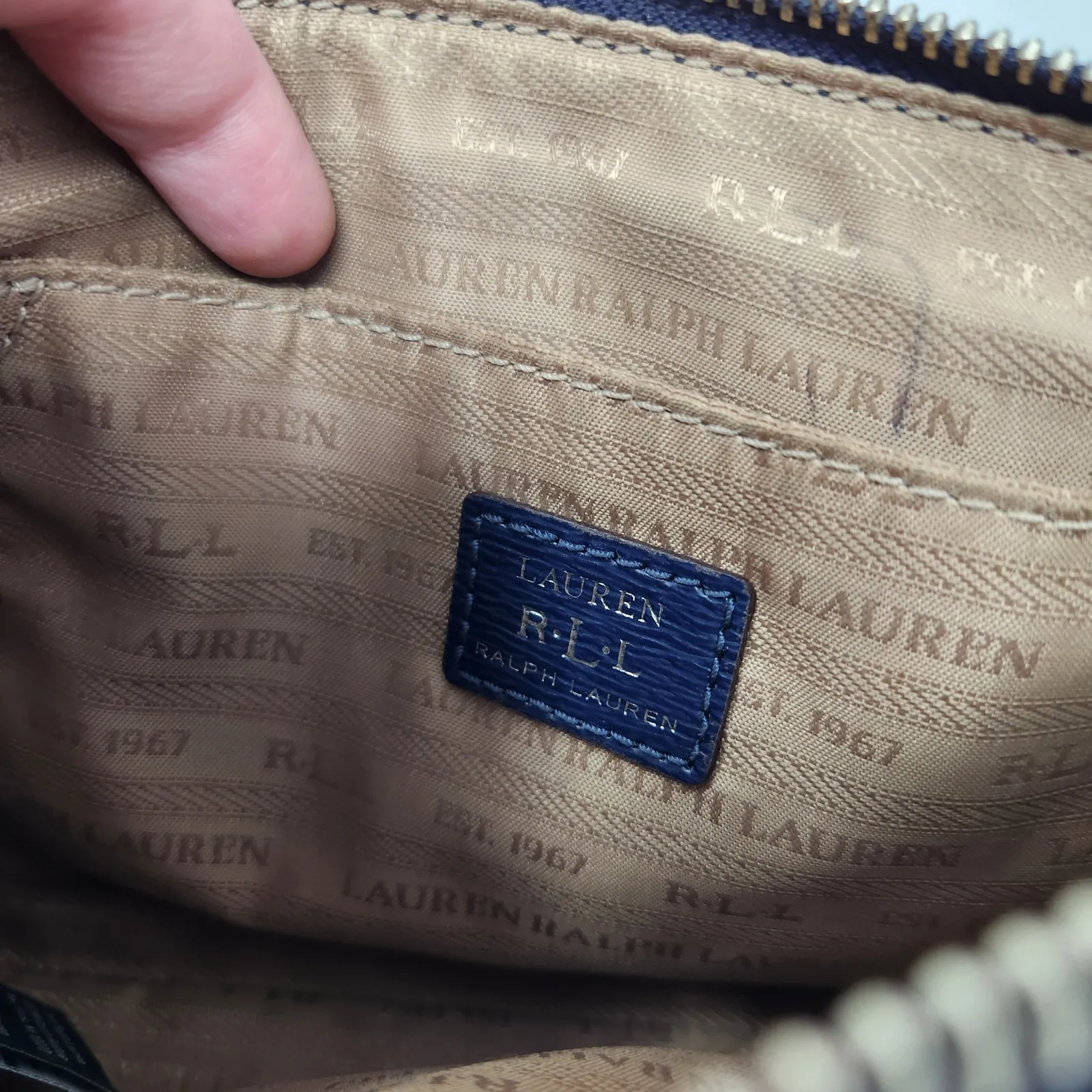 Lauren Ralph Lauren Blue Cow Leather Classic Casual Travel Crossbody Bag Small - Image 10