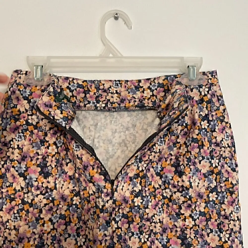 NEW NWT WILD FABLE High Rise Side Slit Mini Skirt Navy Blue Purple Floral Y2K 8 - Image 13