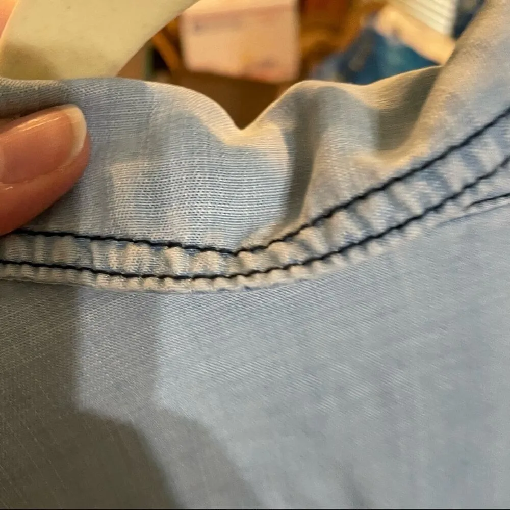 Skies Are Blue Urban Outfitters Chambray Pullover Blouse Womens S Beachy Casual - Image 10