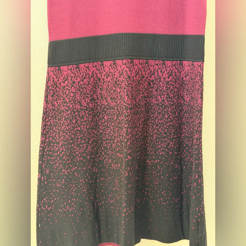 Ann Taylor Petite Maroon and Black Knit Sweater Fit and Flare Dress - Image 6