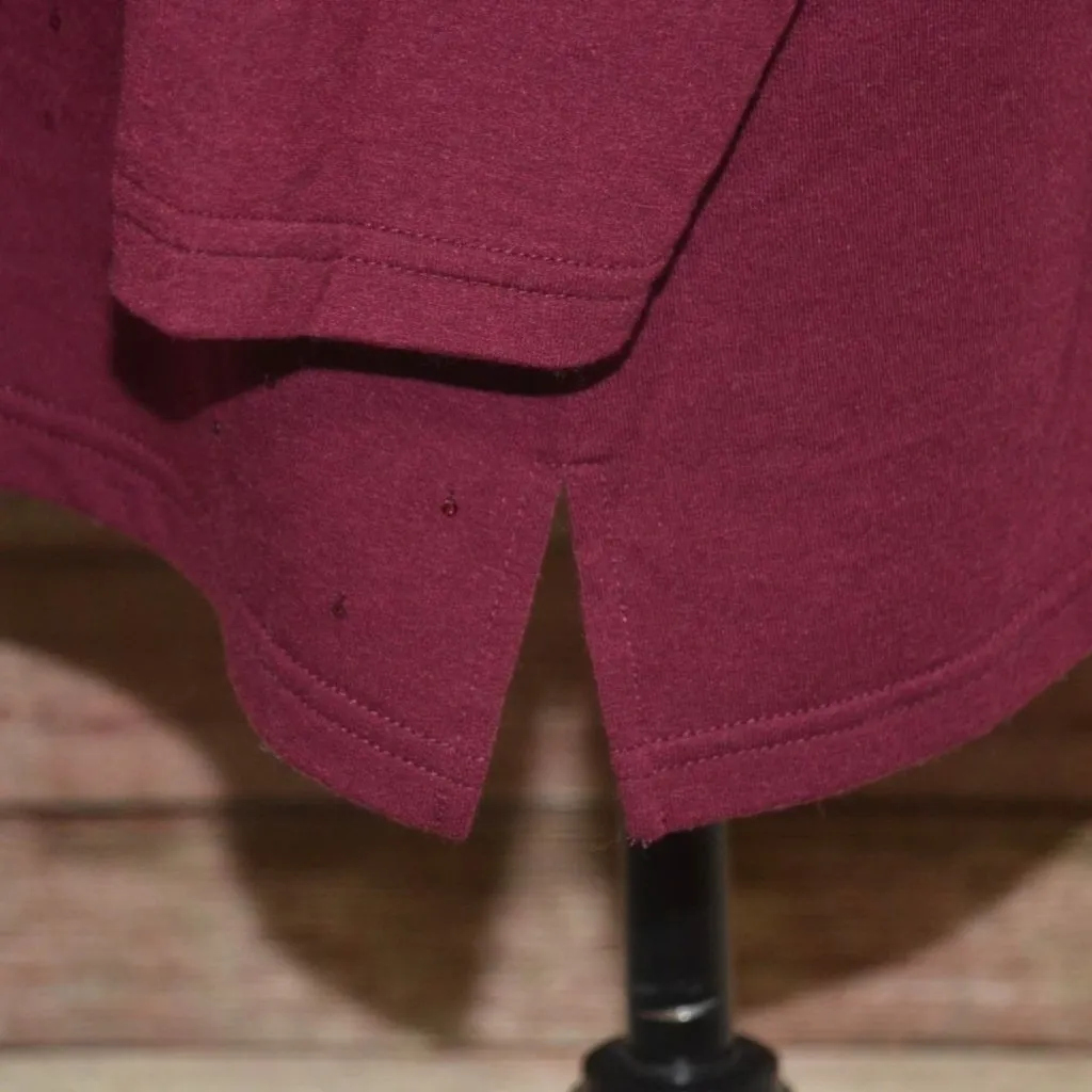 Quacker Factory Womens Plus 3X Maroon Sequin Tunic Thin Knit Shirt Party Holiday - Image 5