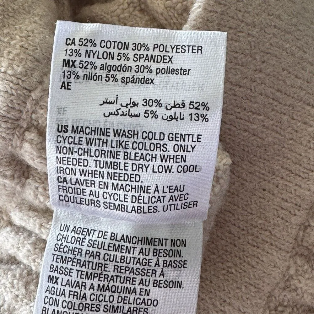 INC Jeannie Mai Medium Flared Sweater Pants Ribbed Stretch Oatmeal Beige New Tan - Image 6