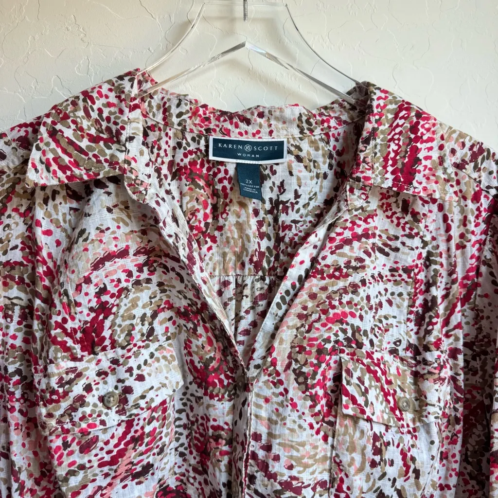Karen Scott  Button Down Blouse 2X - Image 4