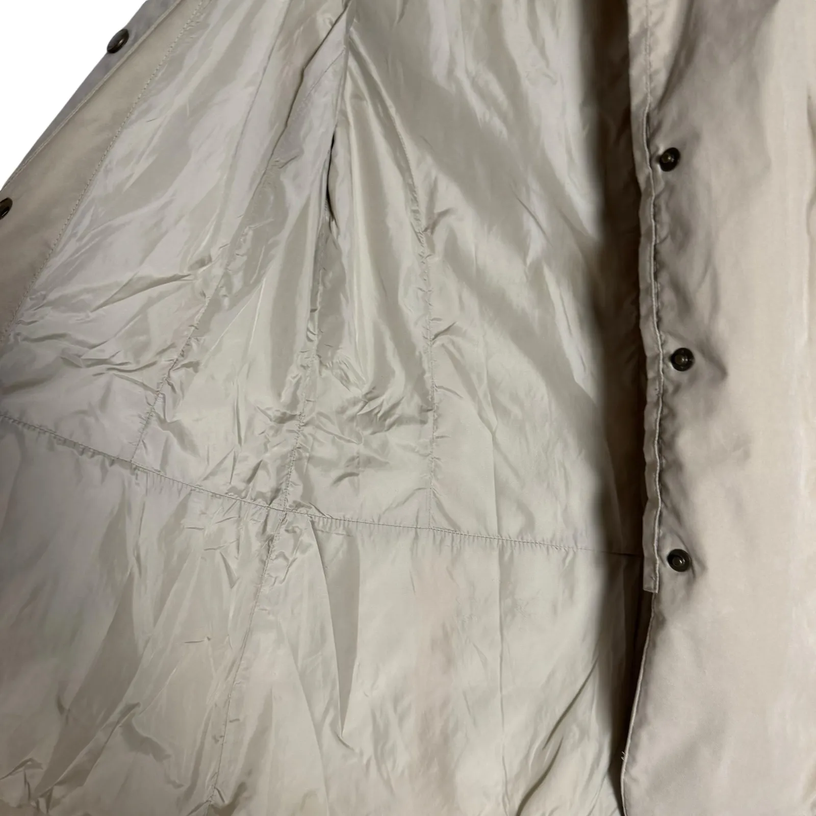 Barbour Tan Single Breasted Snap Front Zip Pocket Collared Travel Jacket Size 4 - Image 6