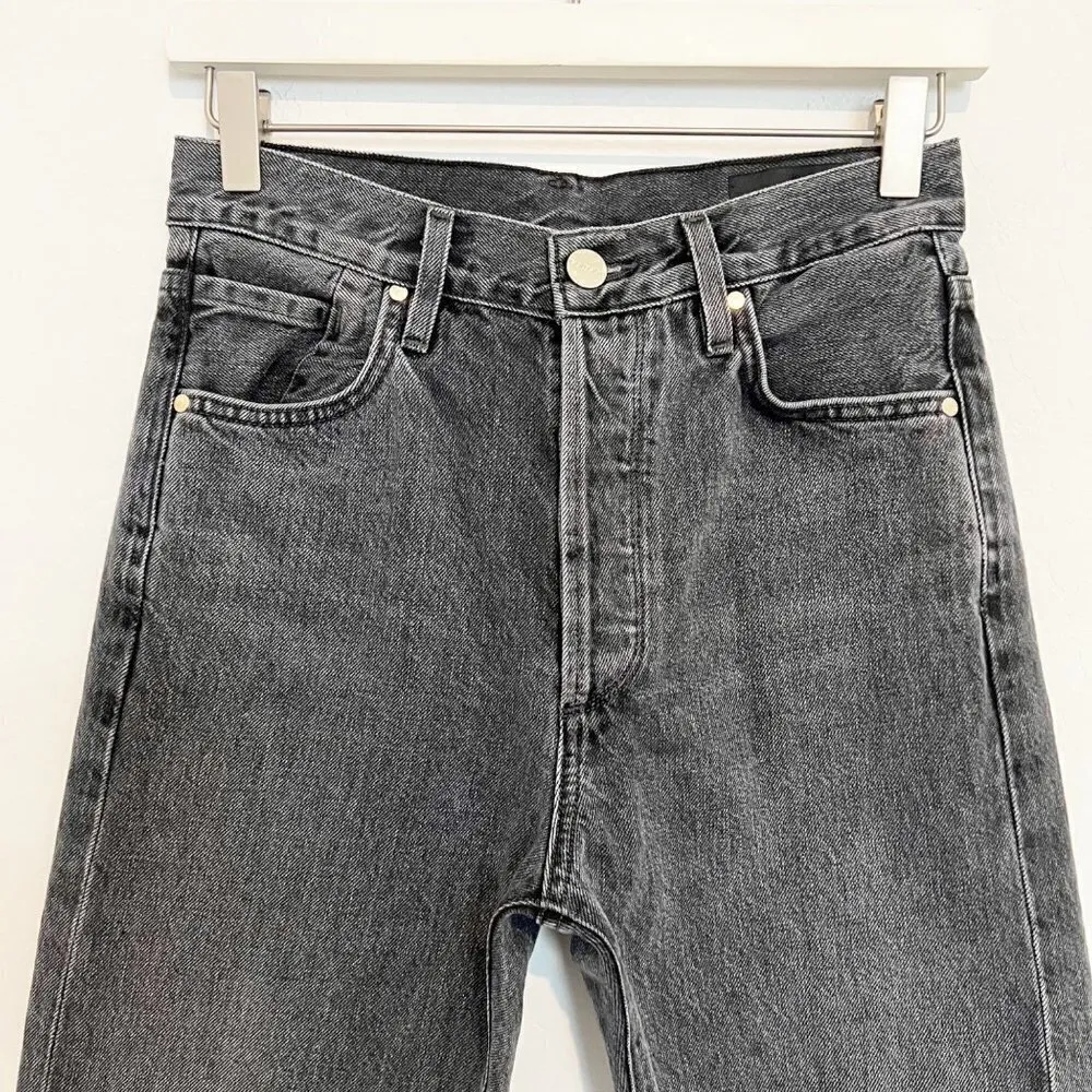 Goldsign Denim Benefit Jeans Button Fly Rigid Straight Dark Wash Black Size 24 Gray - Image 4