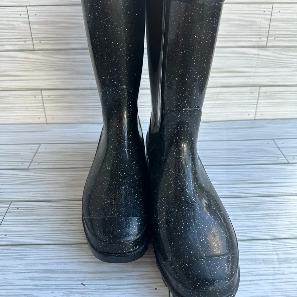 Daisy Fuentes Ladies Allover Glitter Mid Calf Jelly Rain Boot Womens Size 7 - Image 3