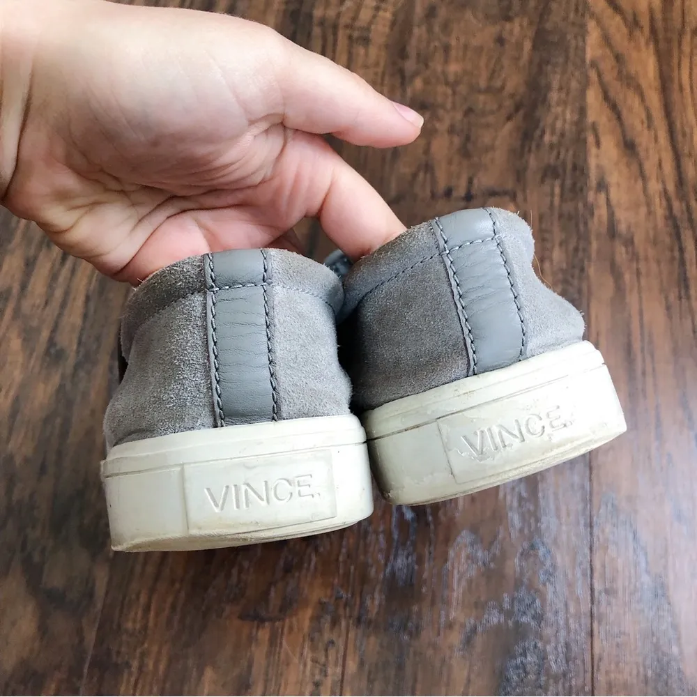 Vince • Banler Flannel Skate Sneaker grey flatform platform slip on suede - Image 8