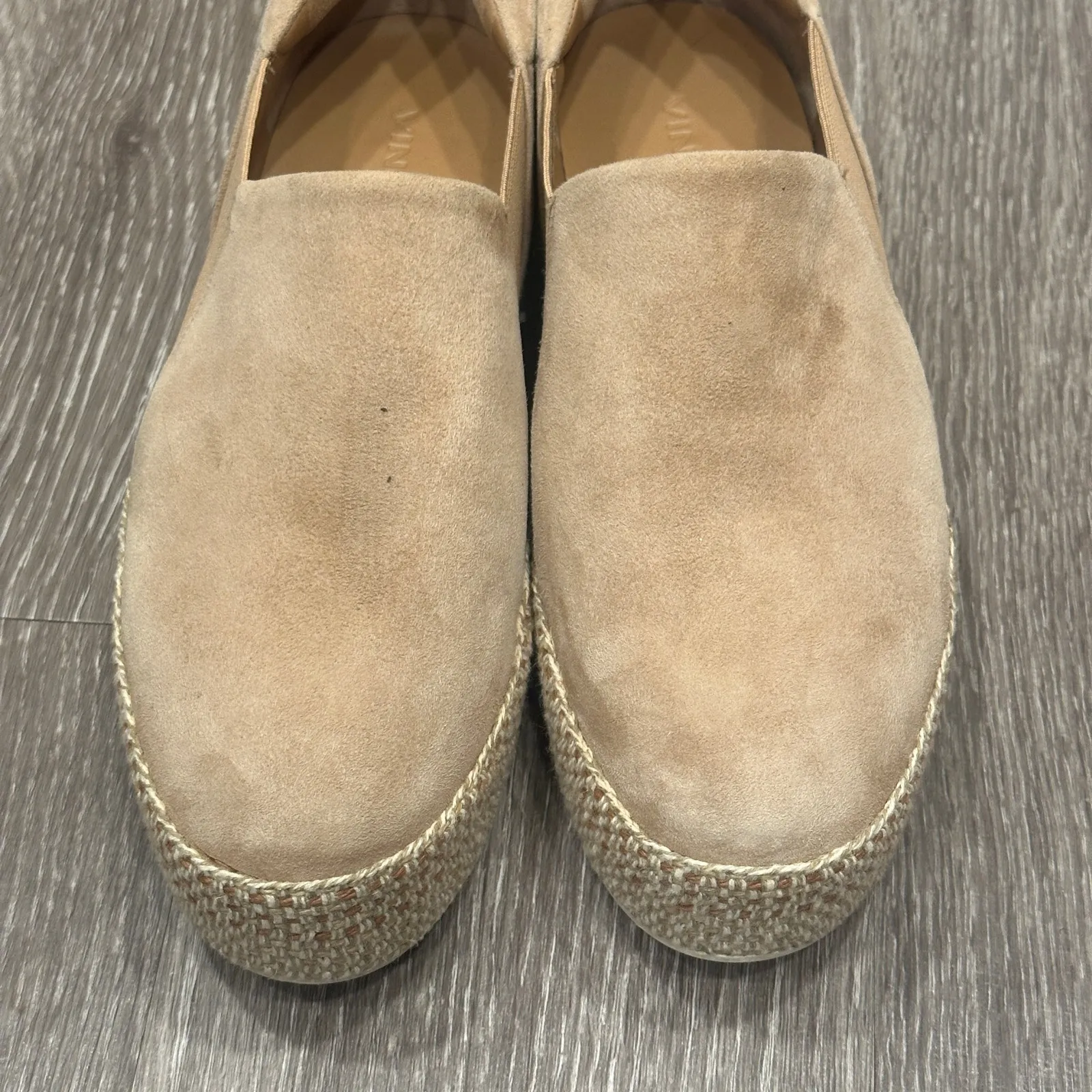 Vince Tan Wilden Suede Espadrille Platform Slip-On Shoes Size 7.5 Luxury Comfort - Image 2