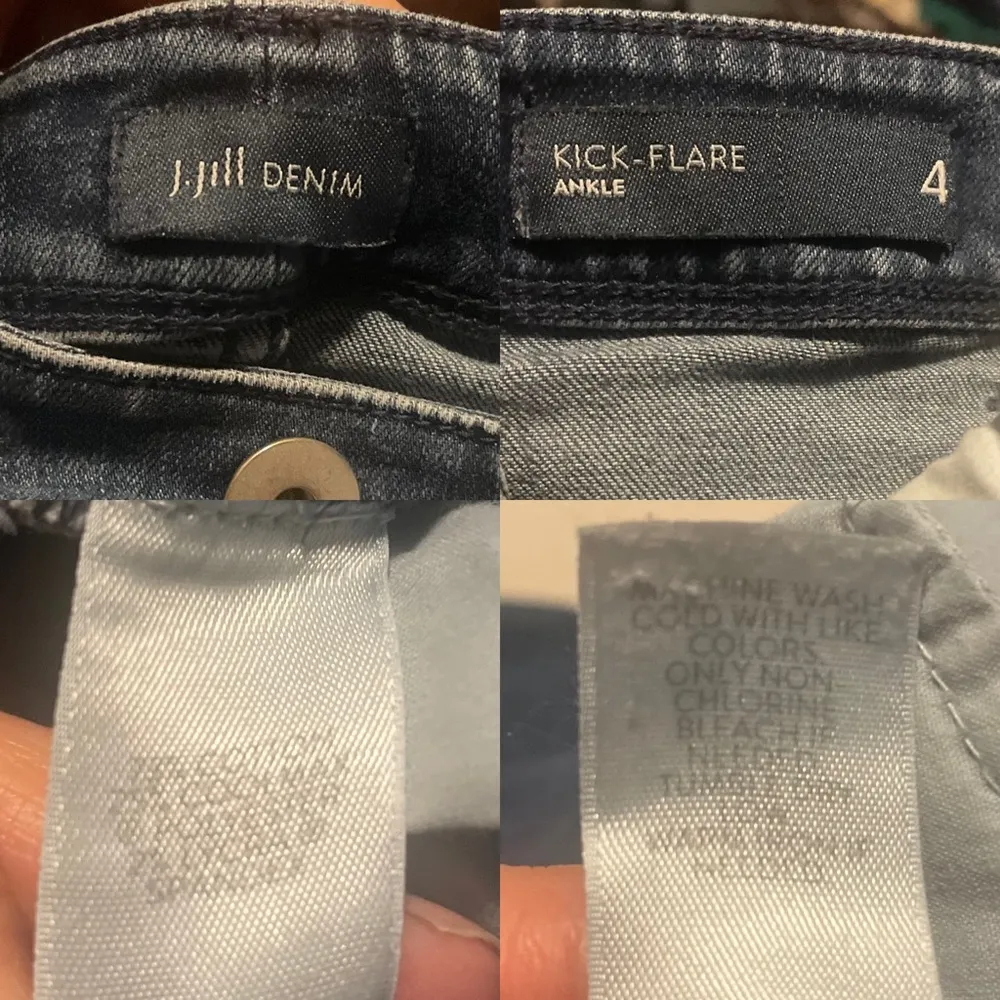 J Jill Womens Jeans Blue Denim Kick Flare Ankle Minor Distressing Stretch 4 - Image 13