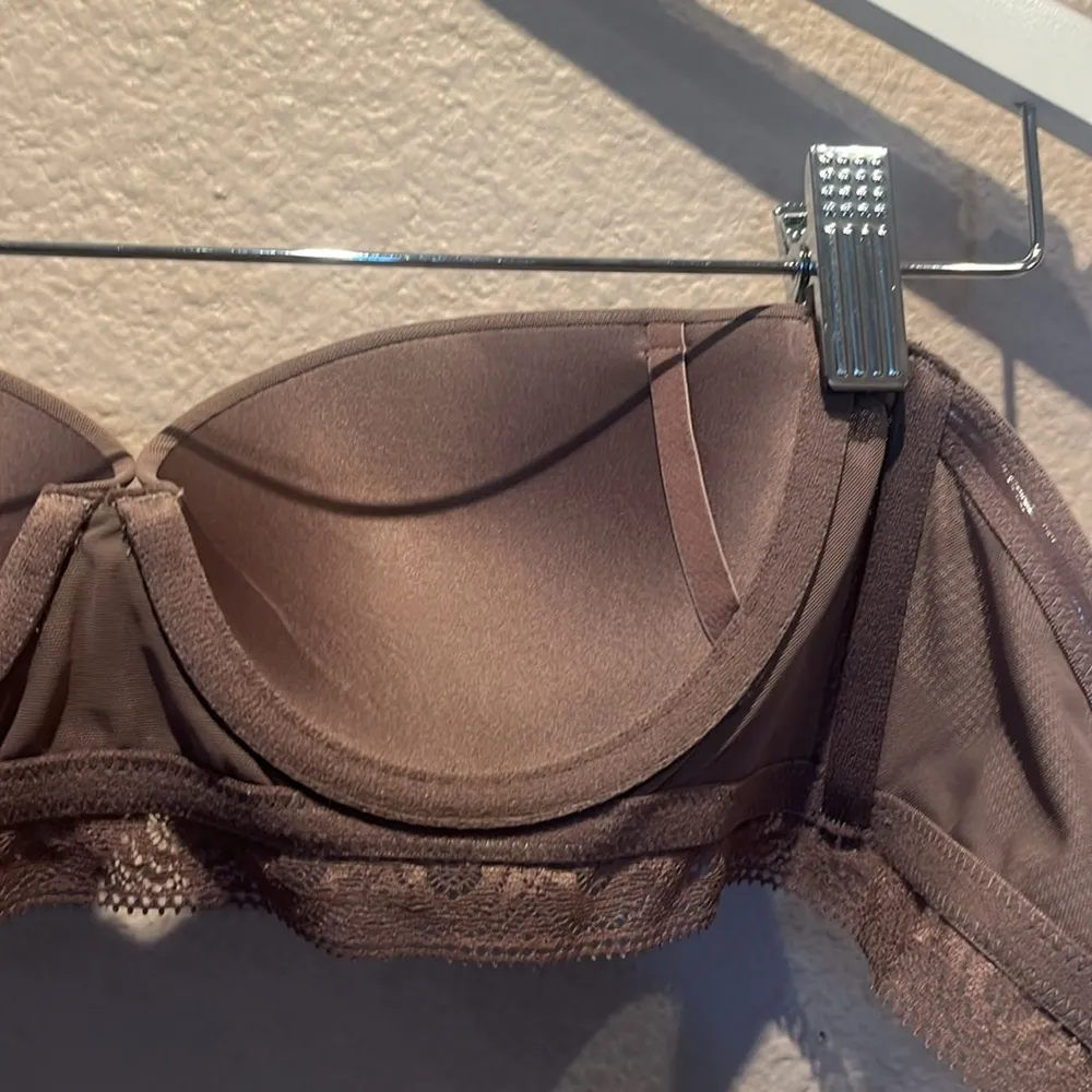 aerie Women’s Taupe Brown Lace Band Strapless Bra Size 34B - Image 10