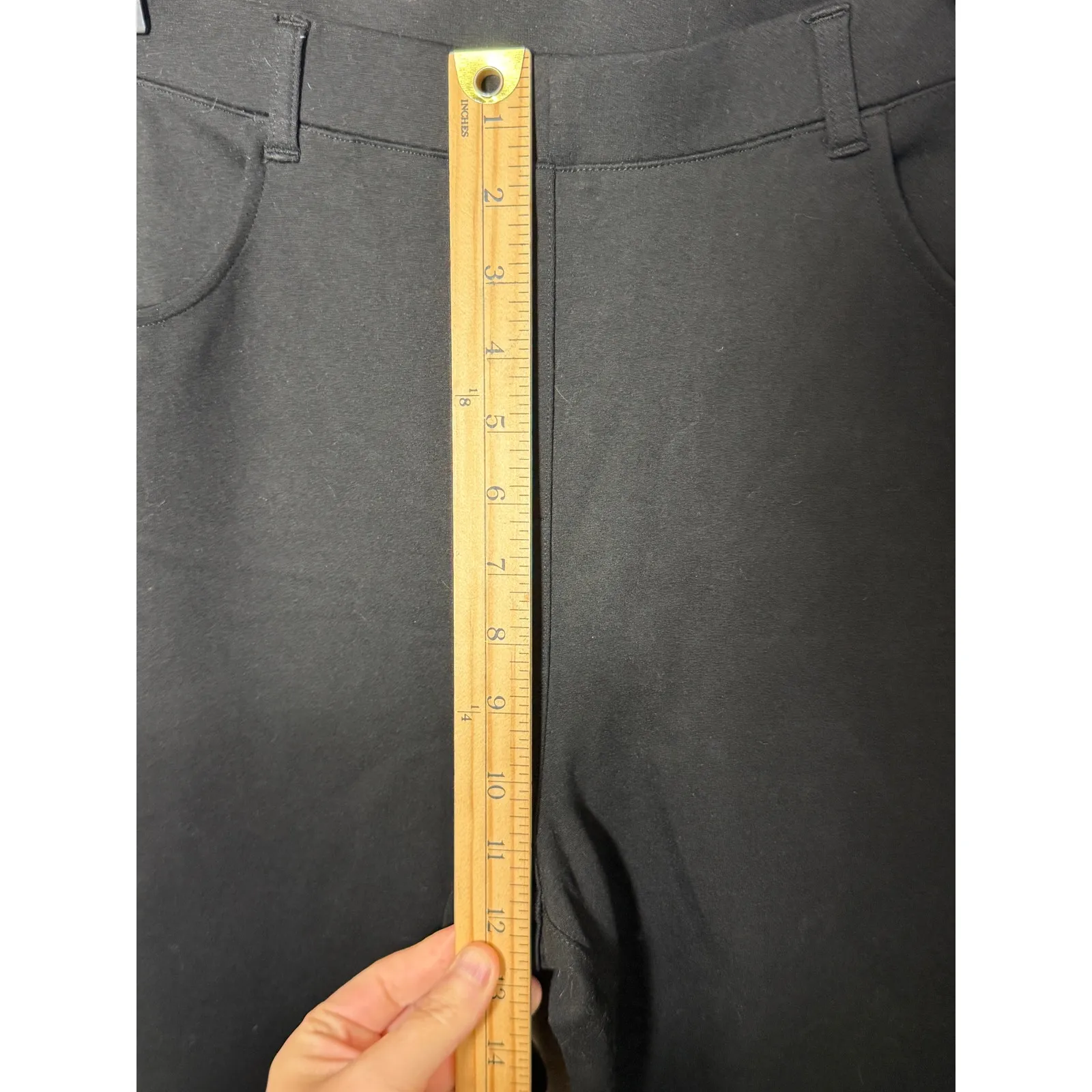 Quince Ultra Stretch Ponte Straight‎ Leg 4 Pocket Pants Black Petite XL Career - Image 4