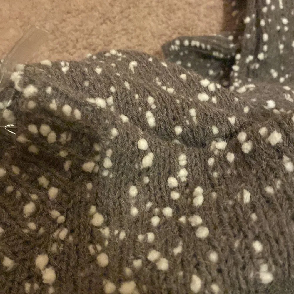 Andree by unit grey white speckled popcorn sweater M - Image 5
