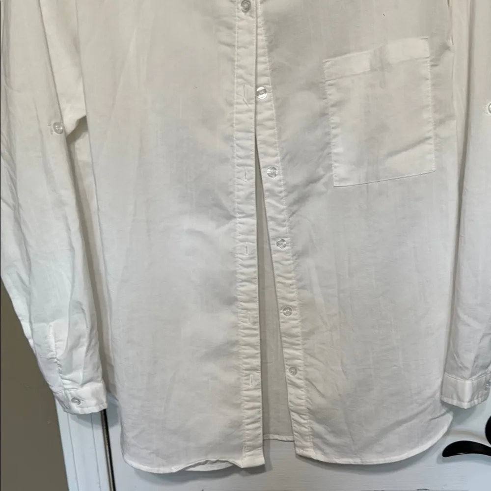 Crescent  White Button Down Shirt with Pointed Collar - Image 2